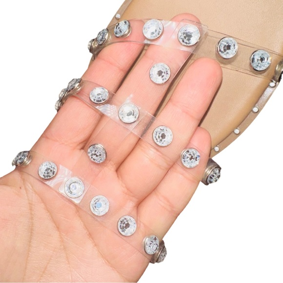 Steve Madden Lyna Clear Faux Crystal Flat Sandals - Picture 9 of 10